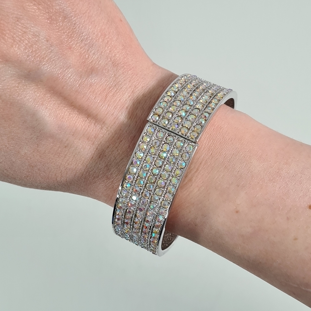 Duchess Collection by Jeanne Cooper Hidden Watch Crystal Embellished Bangle
